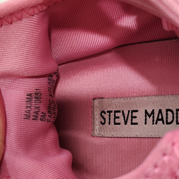 Steve Madden Hot Pink Sparkle Maxima Sneakers Size 6 Stretch - Picture 7 of 8
